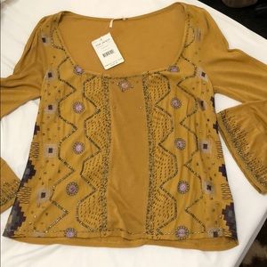 FWT drop neck free people beaded top